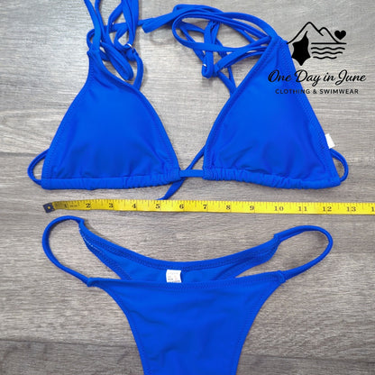 Charmleaks Thong Tie Back Triangle Bikini Swimsuit Size S