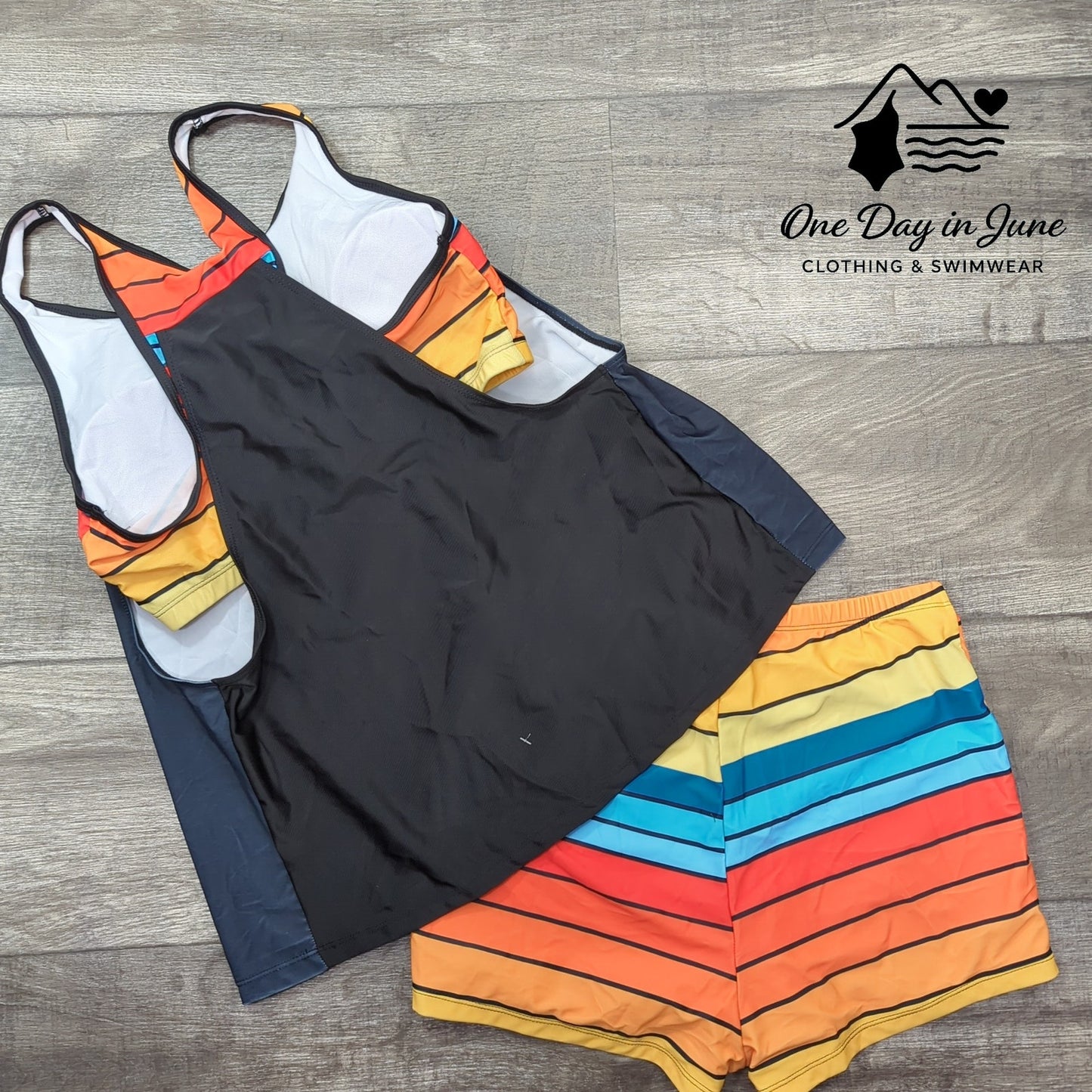 Charmleaks Plus Size Double Up Boyshort Tankini Swimsuit Size 0X