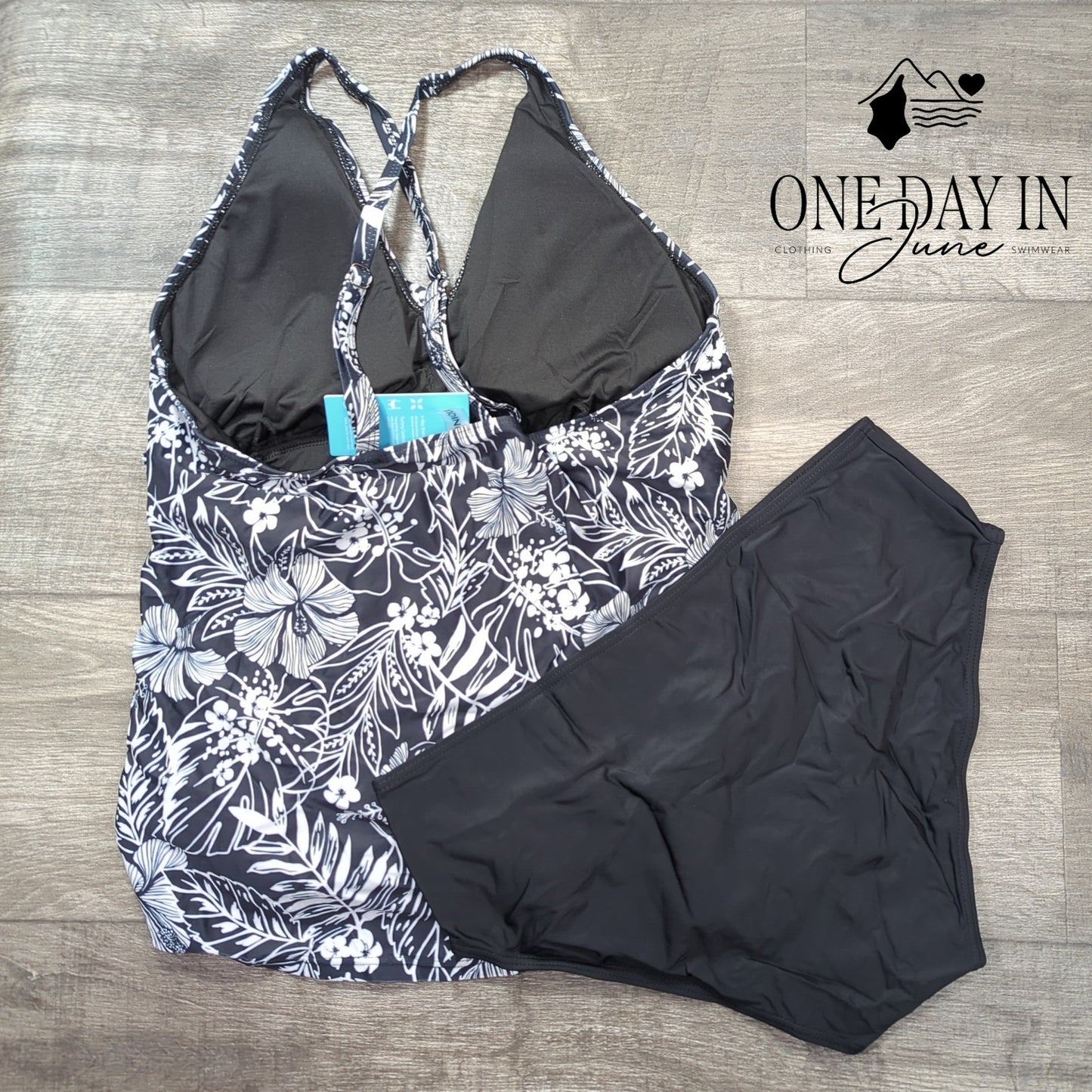 Yonique Tropical Tankini Swimsuit Size XL
