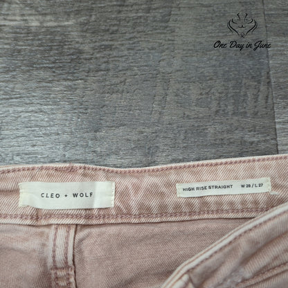 Cleo + Wolf High Rise Straight Distressed Jeans Size 28 (6)