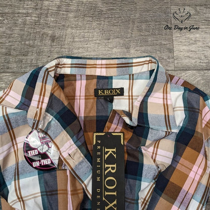 Kroix Tied Front Short Sleeve Top Size L