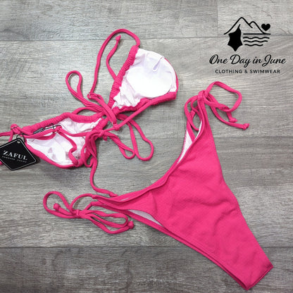 Zaful Tie Back Tie Bottom High Cut Bikini Swimsuit Size 6
