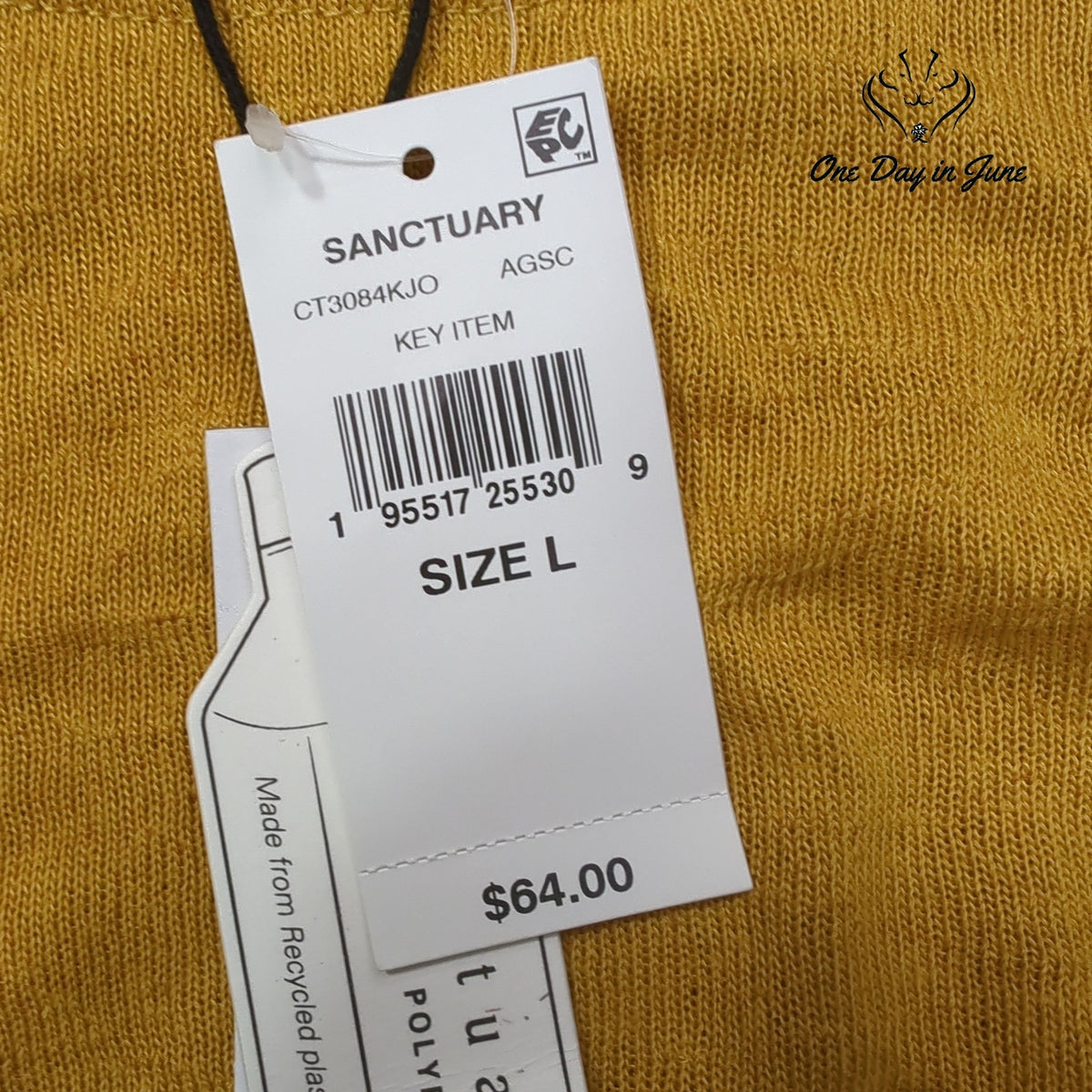 Sanctuary Mustard Yellow Long Sleeve Twist Front Knit Sweater NWT Size L