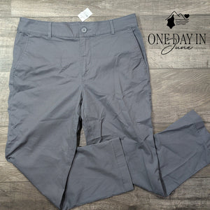 Loft Monroe Straight Pants Gray Mid Rise Chino Trousers NWT Size 10