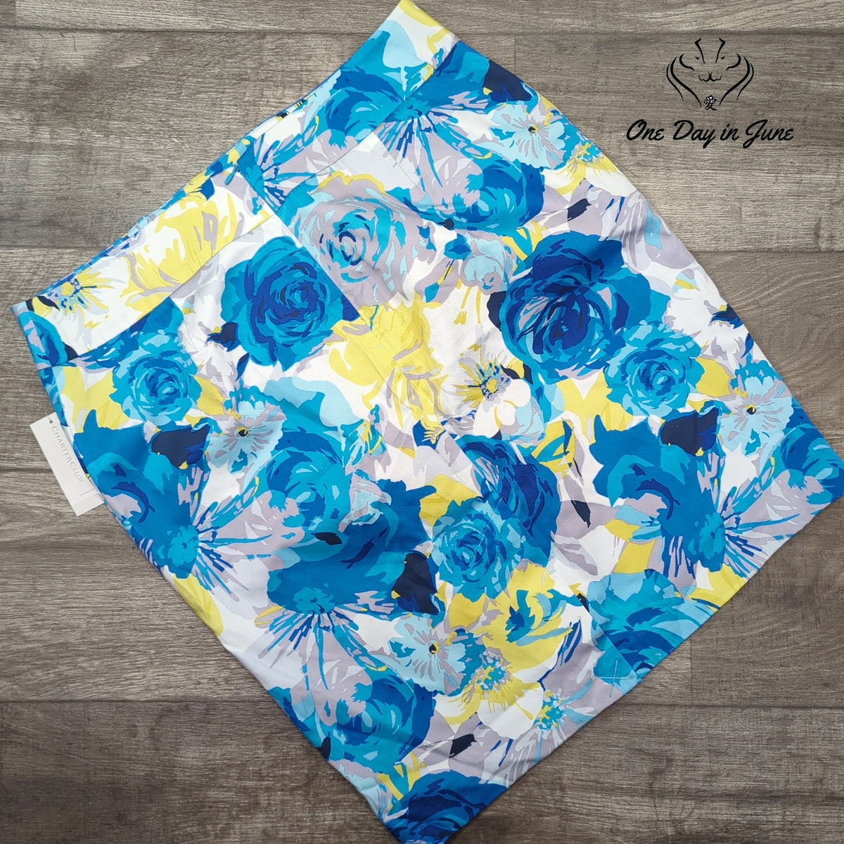 Charter Club Blue Belle Floral Mini Skirt Blue Yellow White NWT Size 16
