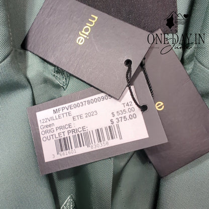 Maje Villette Blazer FR Green Wool Blend Tailored Jacket NWT $535 Size 42