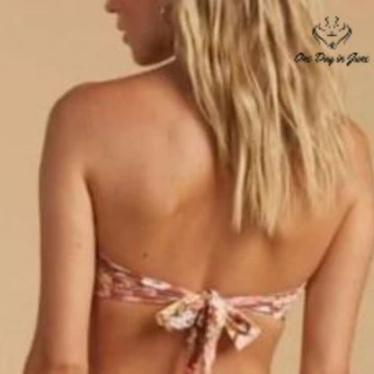 Billabong Salty Blonde Back Then Underwire Bikini Top Floral Ruffle NWT Size L