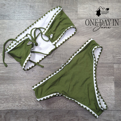 Suuksess Crop Ribbed Bikini Swimsuit Size S