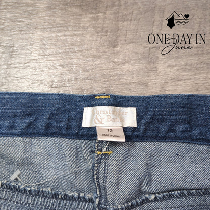 Christopher & Banks Embroidered Hemmed Straight Leg Jeans Size 12