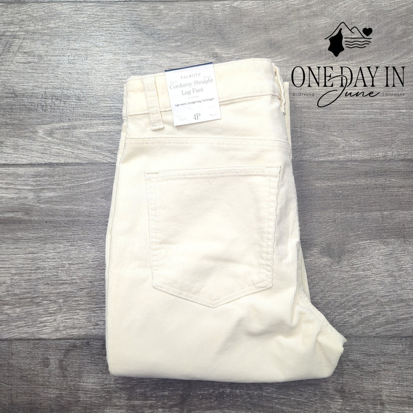 Talbots Petite High Waist Straight Leg Corduroy Pants Size 4P