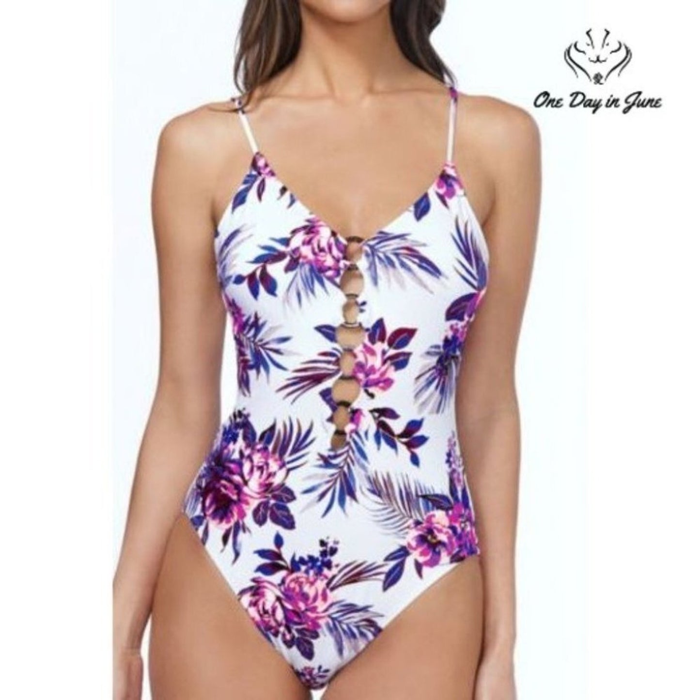 Ambrielle Floral One Piece Size L