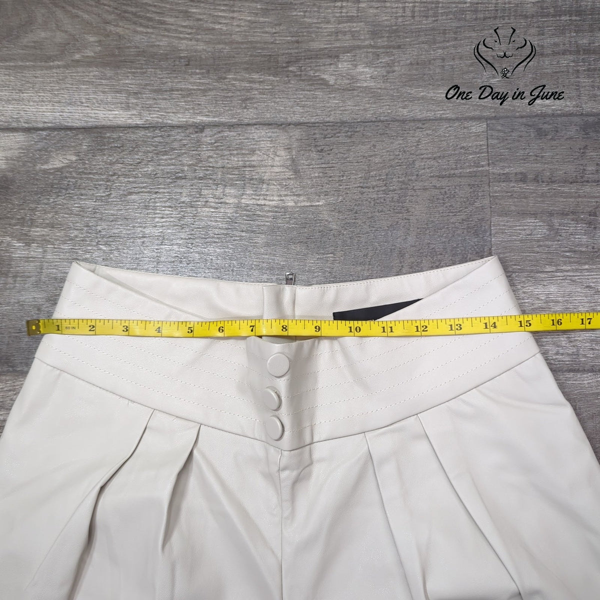 Gabrielle Union Faux Leather Jogger Pants Ivory Pleated NWT Size M