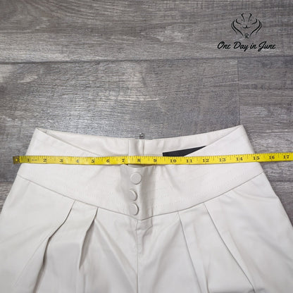 Gabrielle Union Faux Leather Jogger Pants Ivory Pleated NWT Size M