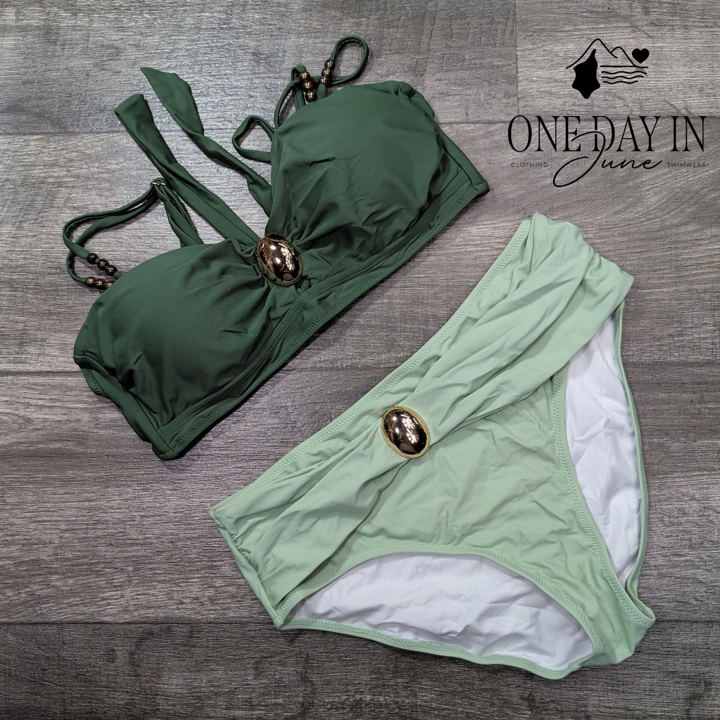 Eomenie High Waist Keyhole Bikini Swimsuit Size M