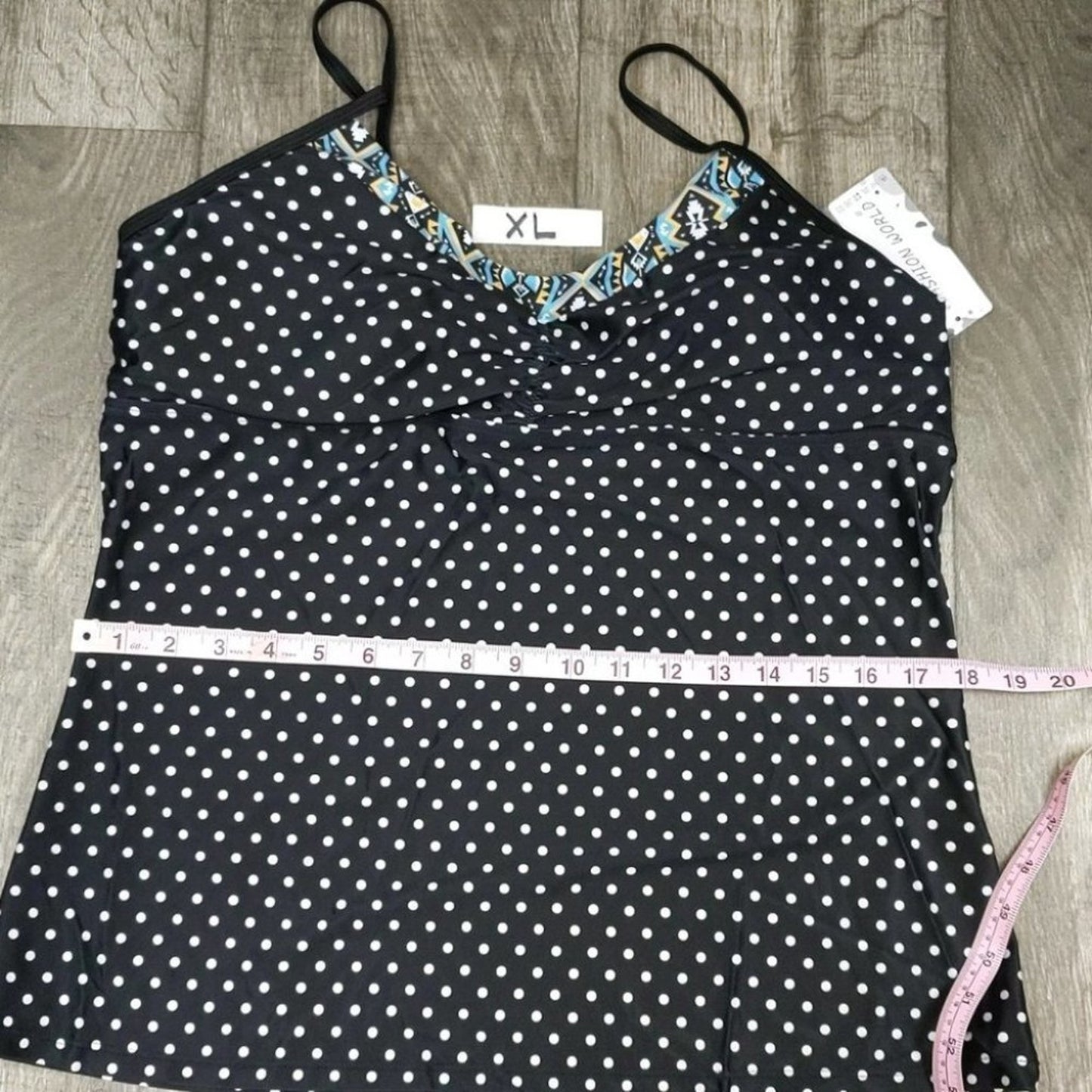 Sociala Polka Dot Tankini Swimsuit Size XL