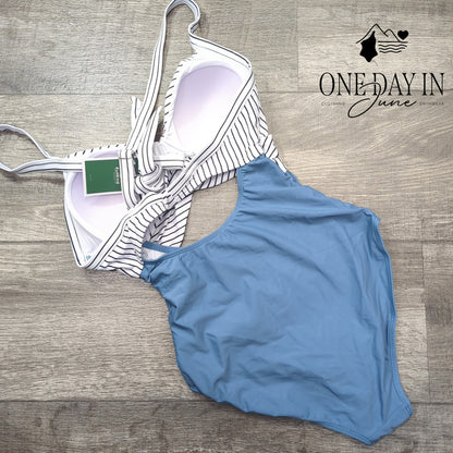 Eomenie Cross Front Cut Out One Piece Swimsuit Size XS