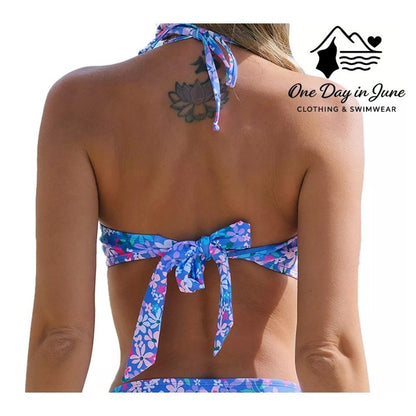 Cupshe Tie Back Smocked Bikini Swimsuit Size L