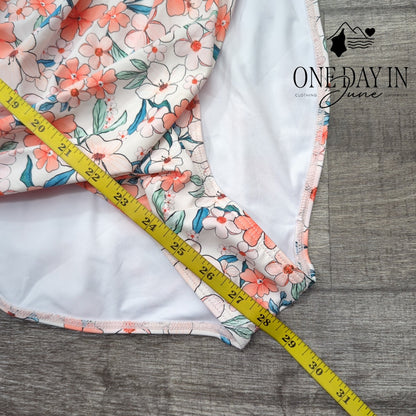 Eomenie Floral Tummy Control One Piece Swimsuit Square Neck NWT Size M