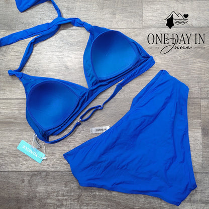 Yonique Halter Bikini Swimsuit Size L