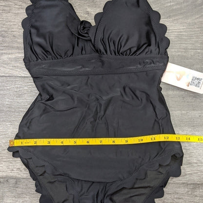 Sociala Scalloped Padded High Cut One Piece Size S