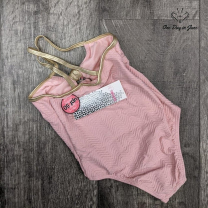 Kensie Girl Metallic Texture Bow-tie One Piece Swimsuit Size 4