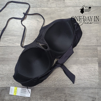 A.Che Bekah Halter Tie Back High Neck Keyhole Bikini Top Size M (32DDD, 34DD, 36D, 38C)