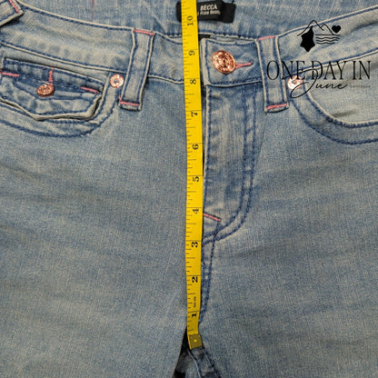True Religion Becca Mid Rise Flap Bootcut Jeans Size 4 (27)