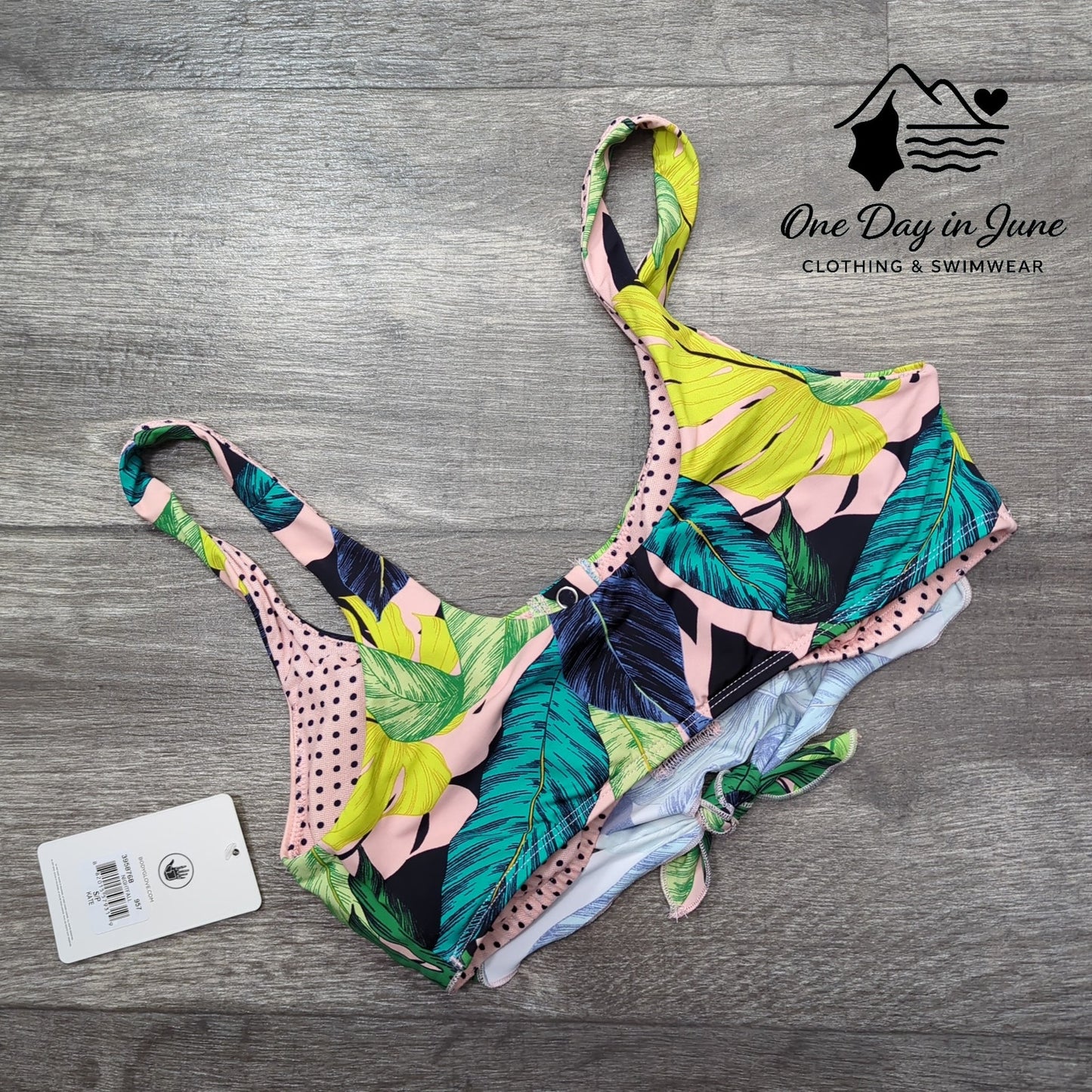 Body Glove Snap Front Tropical Bikini Top Size S