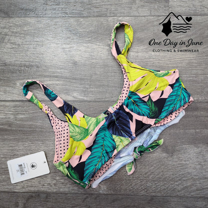 Body Glove Snap Front Tropical Bikini Top Size S