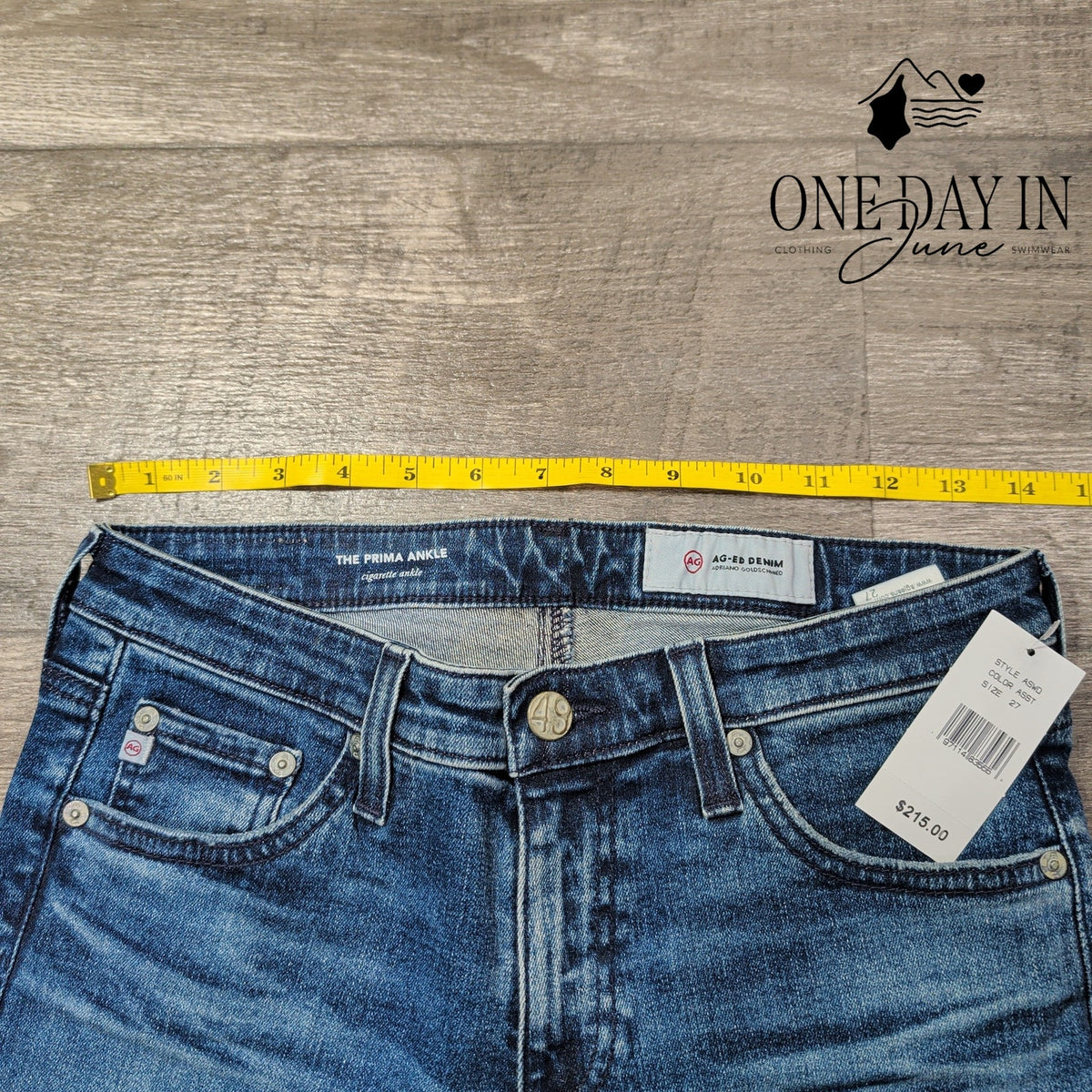 AG Adriano Goldschmied The Prima Ankle Cigarette Jeans Blue NWT Size 4 (27)