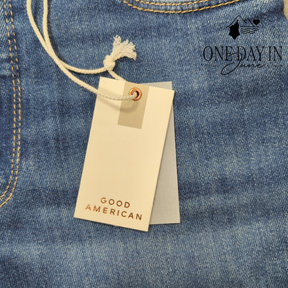 Good American Good Legs Skinny Jeans High Rise Distressed Blue NWT Size 6