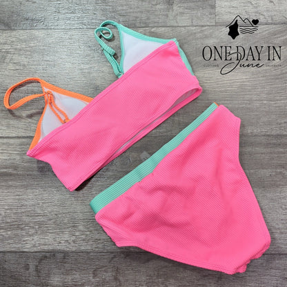 Aleumdr Ribbed Bikini Swimsuit Size 13Y