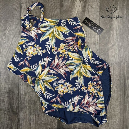 Catalina Floral Halter One Piece Swimsuit Size XL