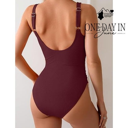AIdonger Ribbed One Piece Swimsuit Size XL