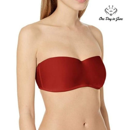 Body Glove Crystal Solid Bandeau Bikini Top Swimsuit Size M