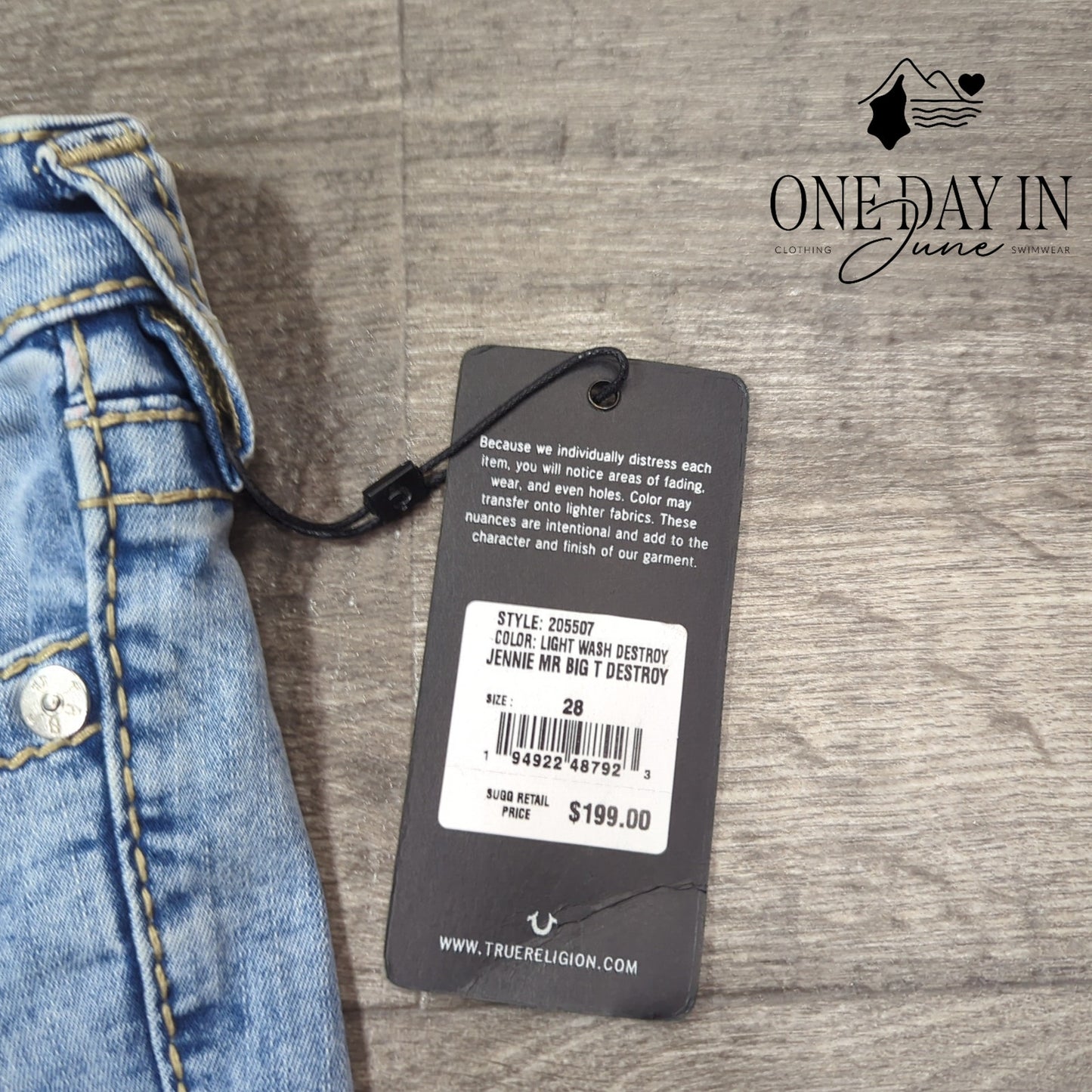 True Religion Jennie Curvy Mid Rise Skinny Distressed Skinny Jeans Size 28 (6)