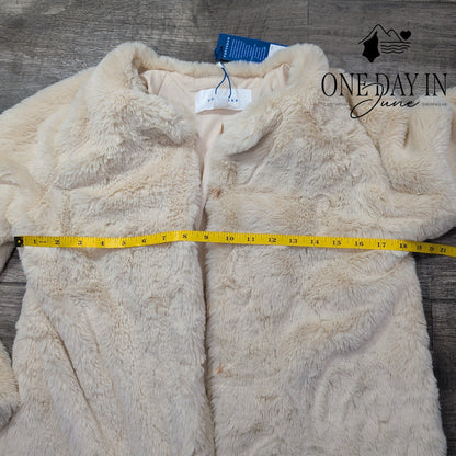 Popsugar In The Stars Faux Fur Teddy Coat Fawn Cream NWT $88 Size XS