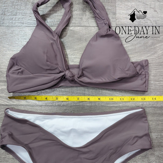 Aleumdr Knot Front Cheeky Bikini Swimsuit Size M