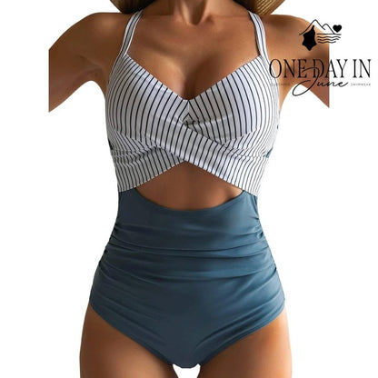 Eomenie Cross Front Cut Out One Piece Swimsuit Size XS