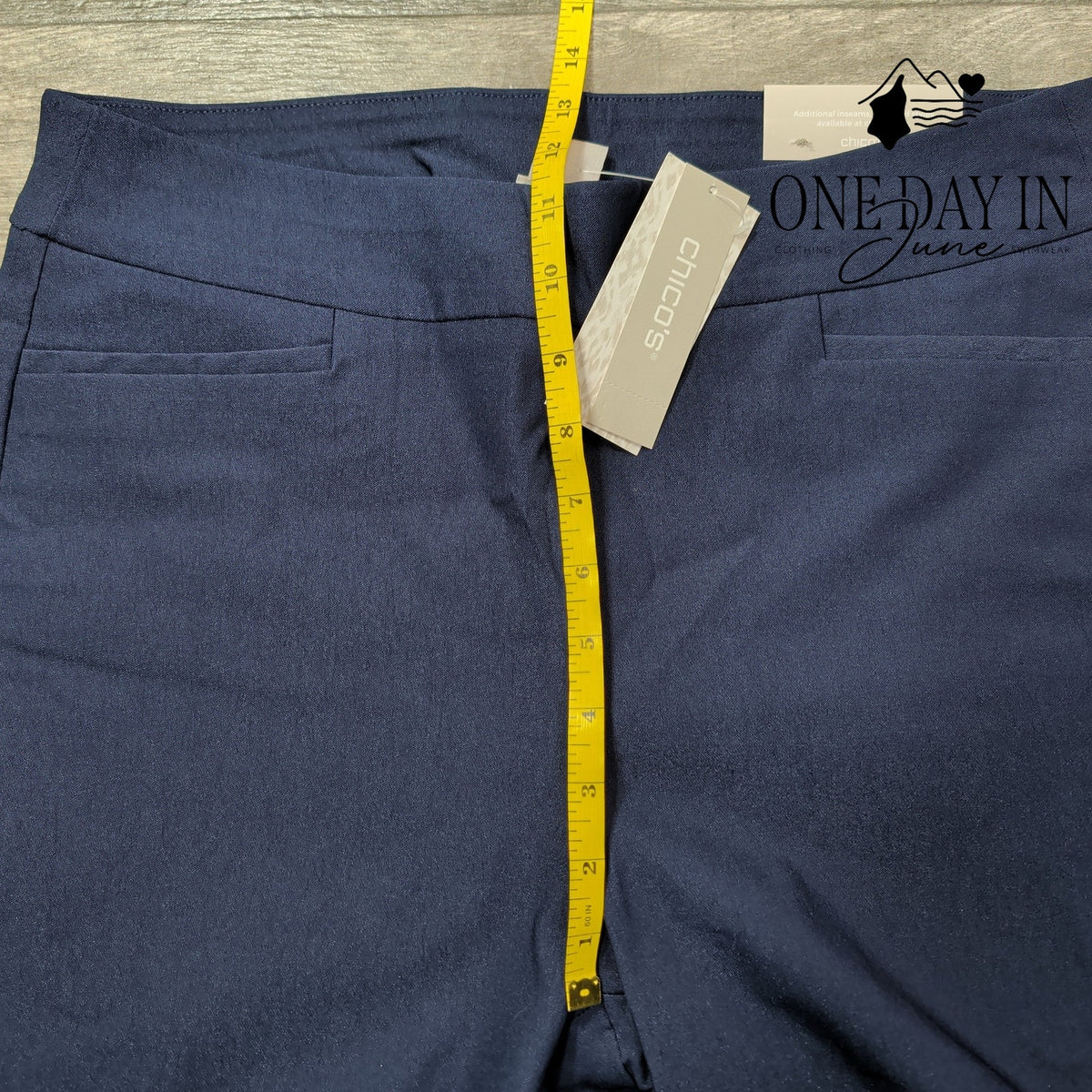 Chico's So Slimming Brigitte Slim Leg Pants Navy Blue Pull On NWT Size  (10)