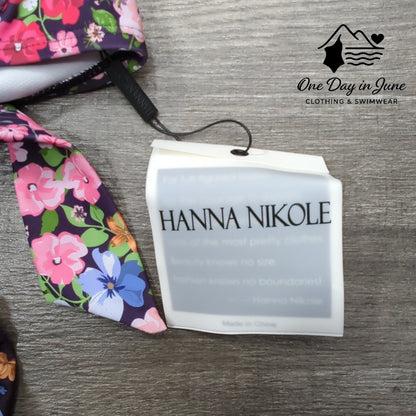 Hanna Nikole Plus Size Cross Front High Waist Floral Bikini Swimsuit Size 12W