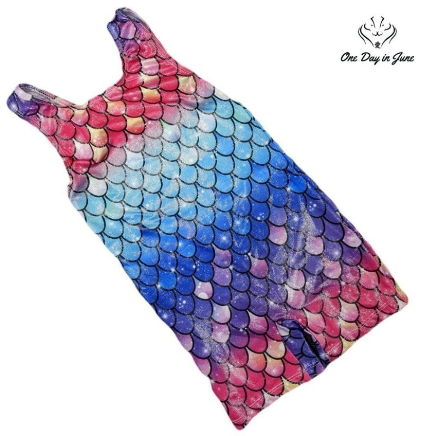 Tuonroad Scale Pattern Boyshort Leotard Size M