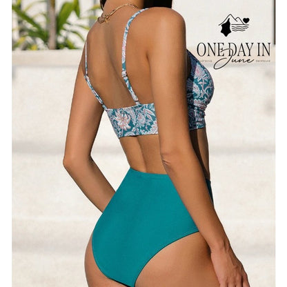 Cupshe Twist Front high Waist Bikini Swimsuit Size L