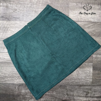 Peach Love Suede Like Mini Skirt Size L