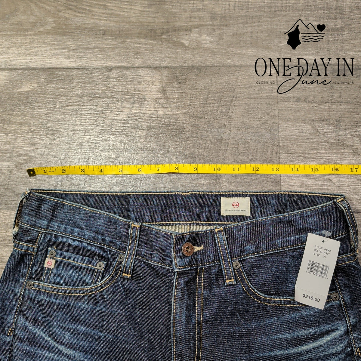 AG Adriano Goldschmied Straight Leg Jeans Dark Wash Blue NWT Size 4 (27)