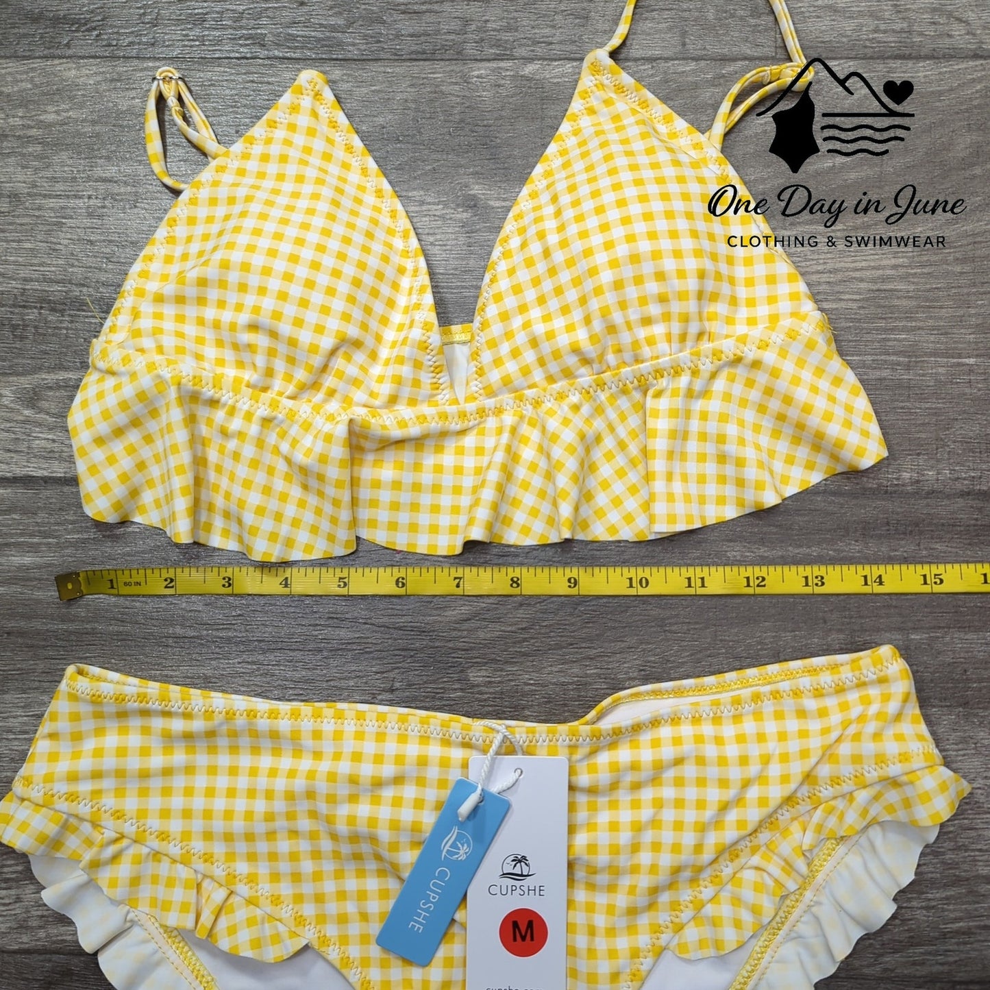Cupshe Ruffle Triangle Bikini Swimsuit Size S