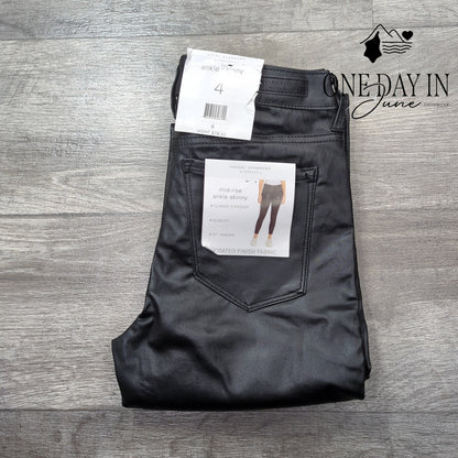 Social Standard Mid Rise Ankle Skinny Faux Leather Jeans Size 4