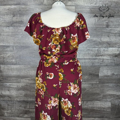 Altar'd State Off Shoulder Floral Jumpsuit Size M