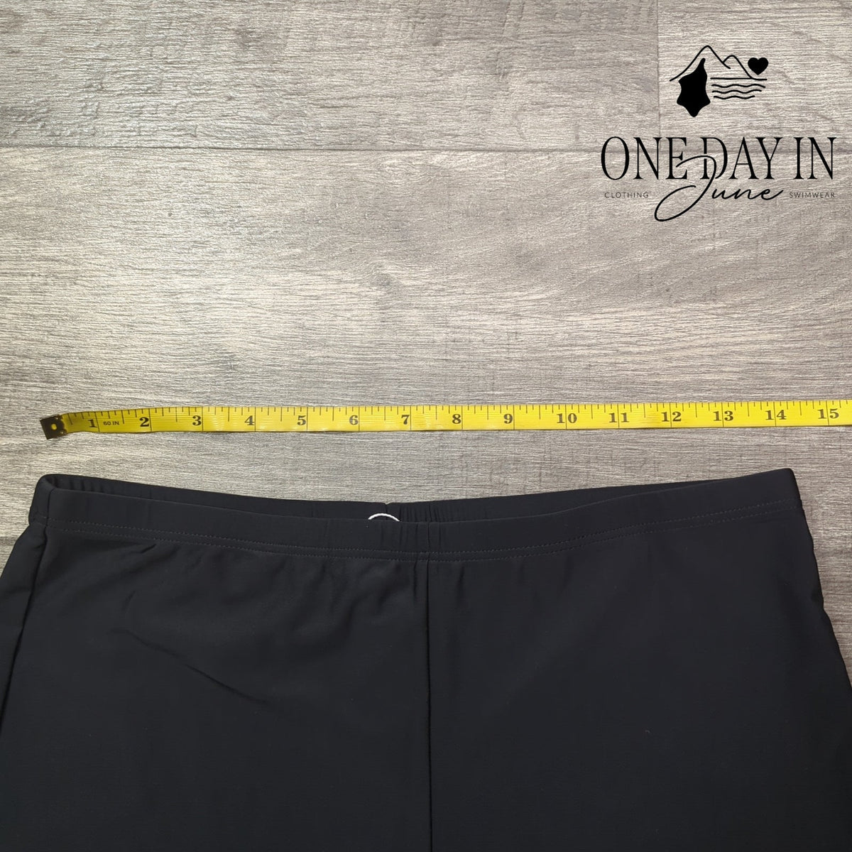 Yonique Boyshort Bikini Bottom Black High Waist Swim Shorts NWT Size L