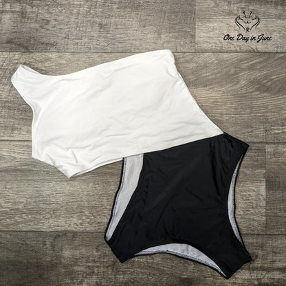 SweatyRocks One Shoulder Cut Out One Piece Swimsuit Size M